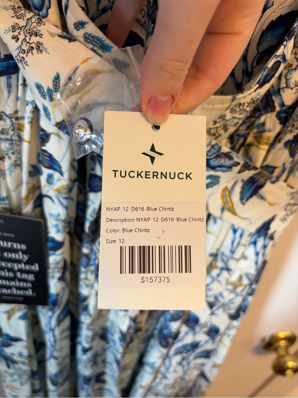 NWT Tuckernuck Blue and White Halter Floral- Lena Midi Dress - Picture 5 of 6